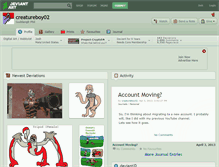 Tablet Screenshot of creatureboy02.deviantart.com