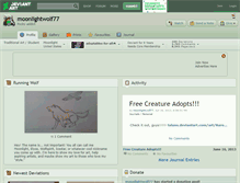 Tablet Screenshot of moonlightwolf77.deviantart.com