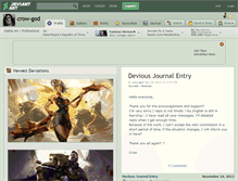 Tablet Screenshot of crow-god.deviantart.com