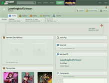 Tablet Screenshot of loneknightofcrimson.deviantart.com