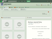 Tablet Screenshot of explorergame.deviantart.com