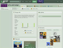 Tablet Screenshot of lyrics-and-songs.deviantart.com
