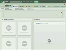 Tablet Screenshot of idiothead.deviantart.com