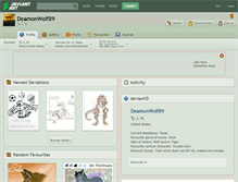 Tablet Screenshot of deamonwolf89.deviantart.com