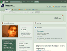 Tablet Screenshot of flarescarab.deviantart.com