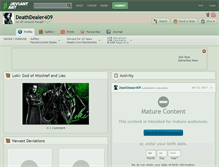 Tablet Screenshot of deathdealer409.deviantart.com