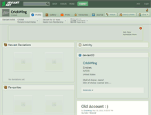 Tablet Screenshot of crickwing.deviantart.com