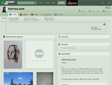 Tablet Screenshot of mistresslestat.deviantart.com