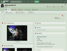 Tablet Screenshot of darkwarrior019.deviantart.com