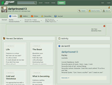 Tablet Screenshot of darkprincesst13.deviantart.com