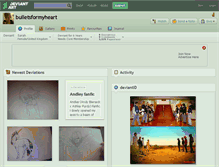 Tablet Screenshot of bulletsformyheart.deviantart.com