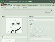 Tablet Screenshot of kagekami.deviantart.com