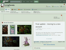 Tablet Screenshot of livingtravesty.deviantart.com