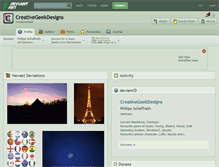 Tablet Screenshot of creativegeekdesigns.deviantart.com