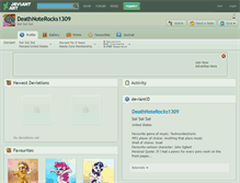 Tablet Screenshot of deathnoterocks1309.deviantart.com