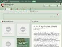 Tablet Screenshot of killerkitten87.deviantart.com